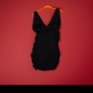 Caribbean Queen Women's Ruched Bodycon BLACK Christmas dress Gifts for her NWT